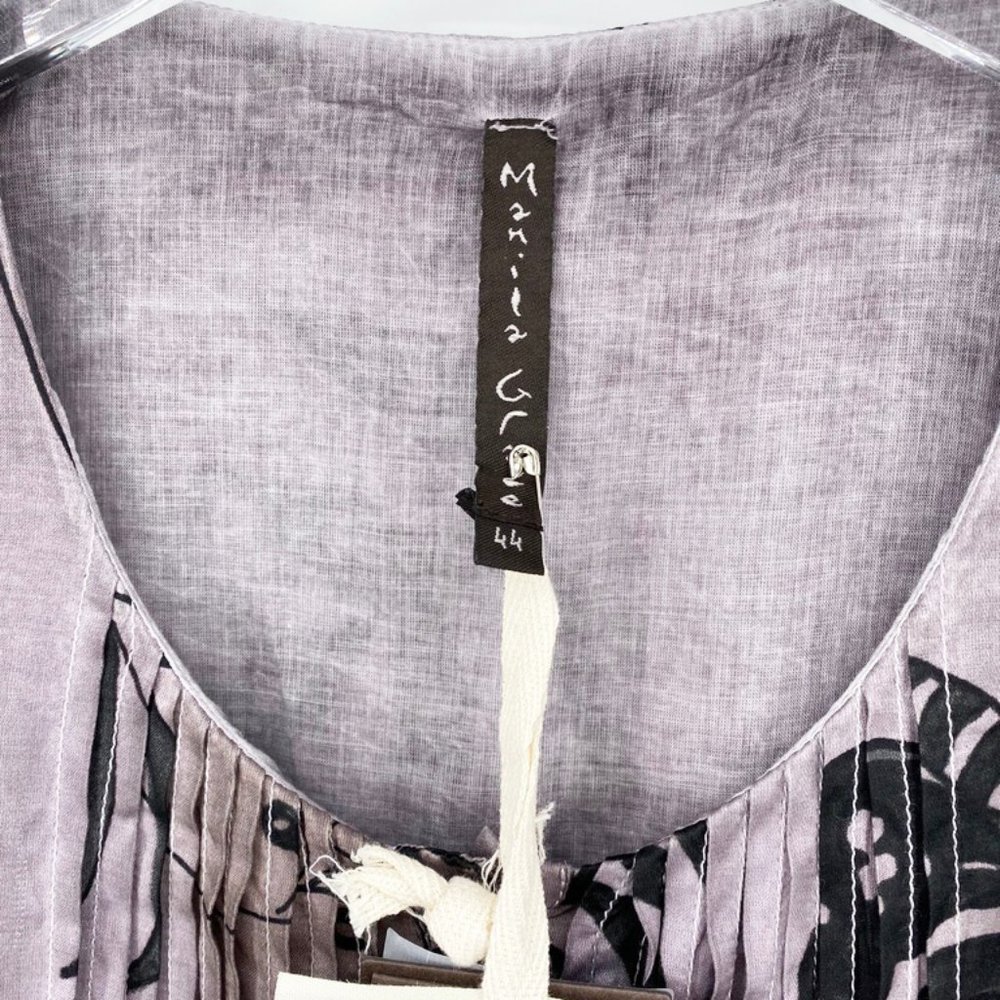 Manila Grace Silk Blend Button Front Mini Dress - Picture 8 of 12